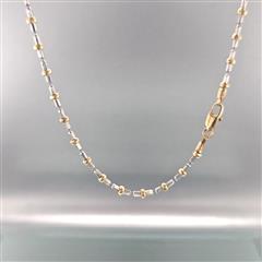 14K Two Tone Gold Ball & Chain Style 18